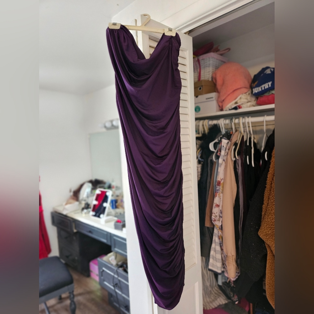 Purple asymmetrical dress